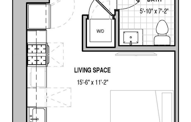 Studio, 1 bath, 385 sqft, $1,699, Unit 209