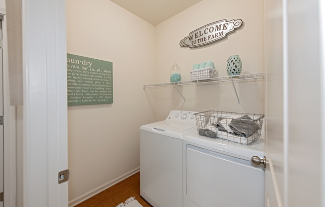 Model unit laundry room