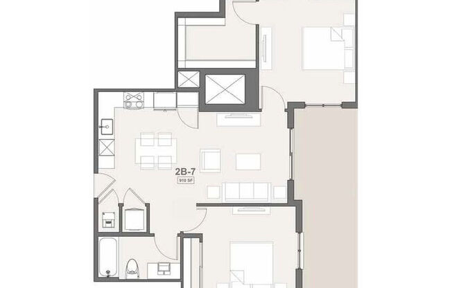 2 beds, 2 baths, 910 sqft, $3,346