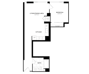1 bed, 1 bath, 641 sqft, $2,843