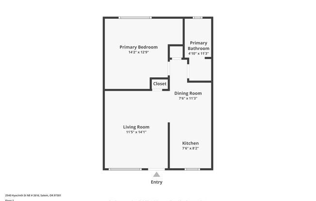 1 bed, 1 bath, 565 sqft, $995, Unit 2604