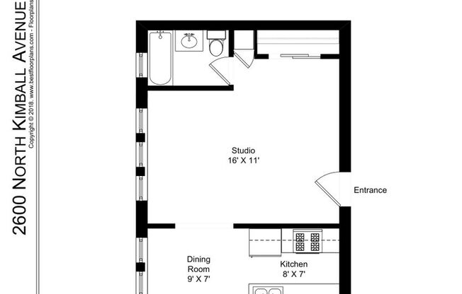 Studio, 1 bath, 450 sqft, $1,595, Unit 206
