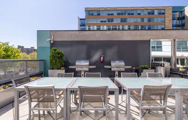 Grilling station at the Leo at Waterfront Station Apartments in the Southwest Waterfront neighborhood of SW, Washington, DC 20024