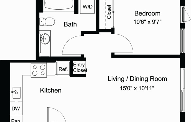 1 bed, 1 bath, 582 sqft, $2,812, Unit 601