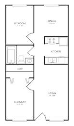 2 beds, 1 bath, 820 sqft, $1,459