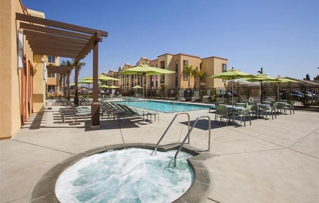 The Hot Tub Is Open To Residents Year-Round at Hancock Terrace Apartments, California, 93454