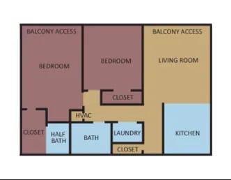 2 beds, 1.5 baths, 800 sqft, $825