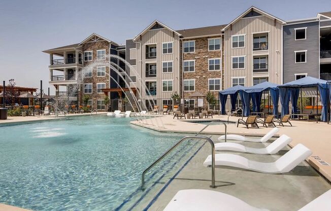 The Ranch at First Creek Apartments Swimming Pool with Sprinklers