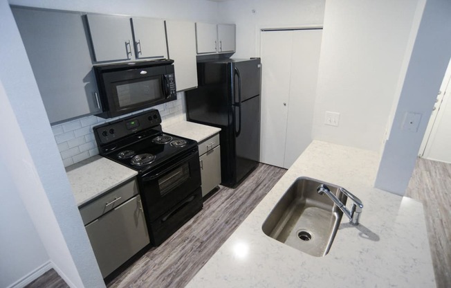 updated kitchen in north austin luxury apartments
