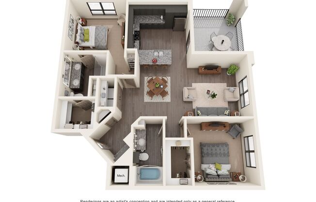 2 beds, 2 baths, 1,228 sqft, $1,845, Unit 1128