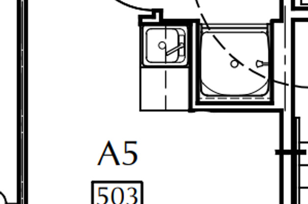 Studio, 1 bath, 186 sqft, $1,295, Unit 503-ARCH