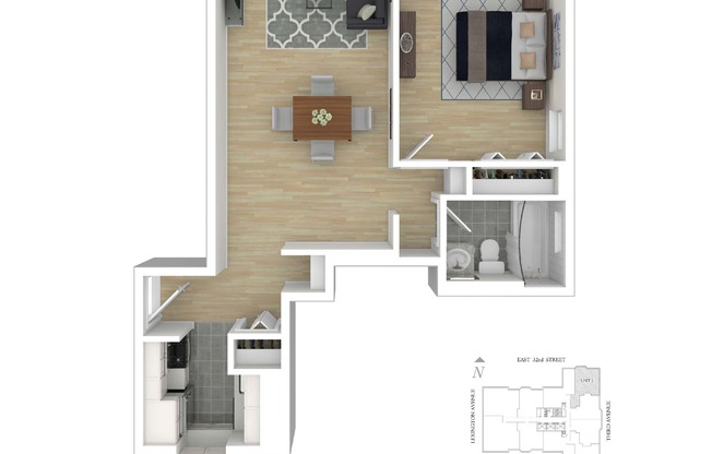 1 bed, 1 bath, 668 sqft, $5,490, Unit W14E