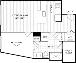 1 bed, 1 bath, 696 sqft, $2,690