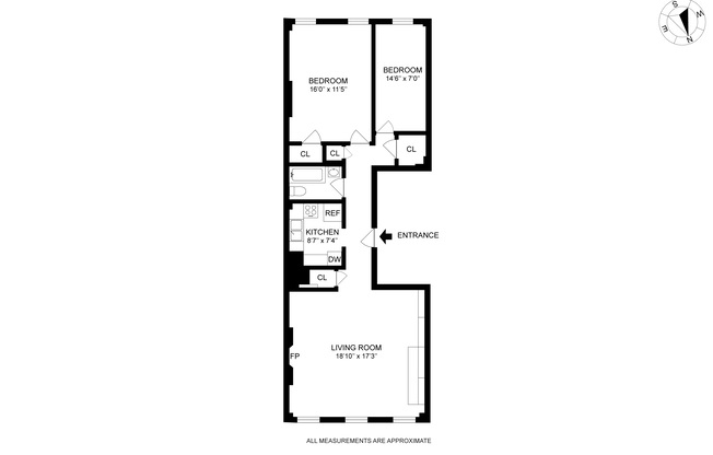 2 beds, 1 bath, $3,850, Unit 3