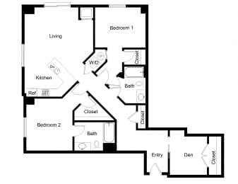 2 beds, 2 baths, 1,290 sqft, $3,525