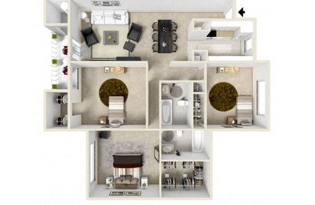 3 beds, 2 baths, 1,136 sqft, $2,400