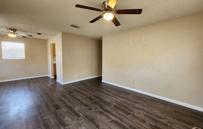 Covered Front Porch  / Fridge Included  / LARGE Fenced in Back Yard  / NBISD