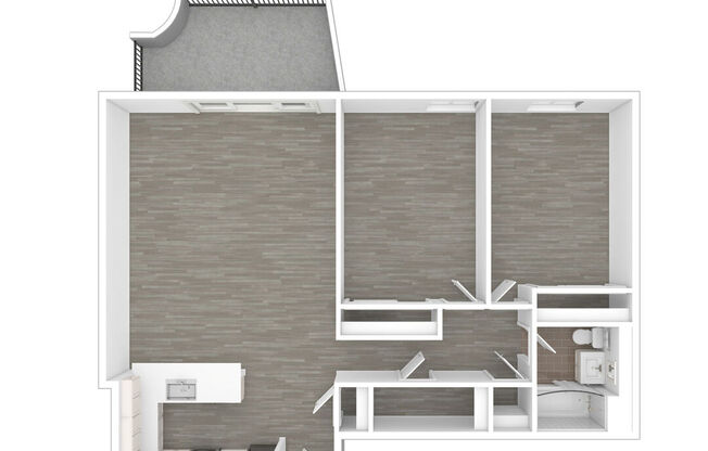 2 beds, 1 bath, 873 sqft, $5,536