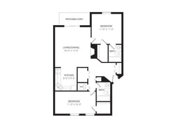 2 beds, 2 baths, 994 sqft, $1,730