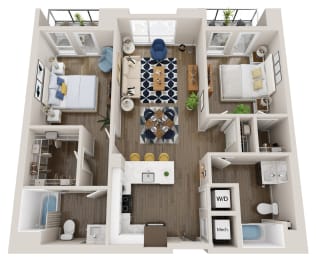 2 beds, 2 baths, 967 sqft, $3,575