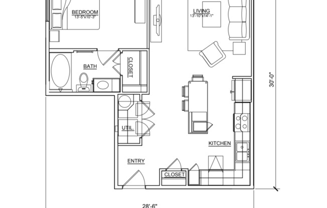 Studio, 1 bath, 734 sqft, $1,592