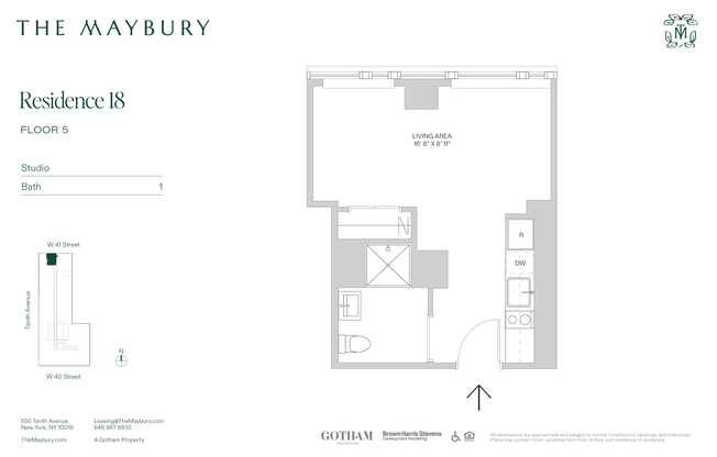 Studio, 1 bath, $3,400, Unit 518