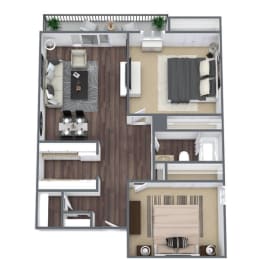 2 beds, 1 bath, 950 sqft, $1,421