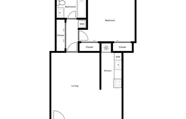 1 bed, 1 bath, 635 sqft, $1,285, Unit 302