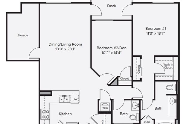 2 beds, 2 baths, 1,365 sqft, $3,500, Unit 402