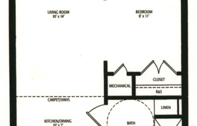 1 bed, 1 bath, 407 sqft, $650, Unit 213