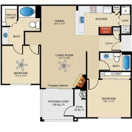 2 beds, 2 baths, 1,135 sqft, $2,767