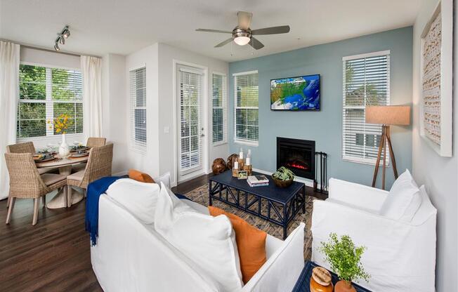 Decorated Living Room at Town Trelago, Maitland, Florida