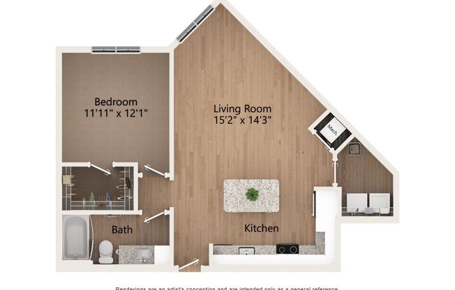 1 bed, 1 bath, 794 sqft, $1,469, Unit 1206