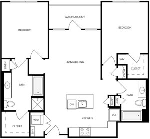 2 beds, 2 baths, 1,127 sqft, $1,702