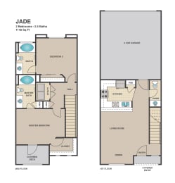 2 beds, 2.5 baths, 1,165 sqft, $1,855