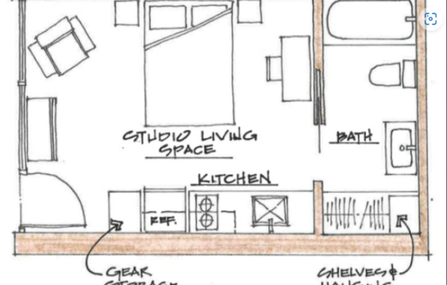 Studio, 1 bath, 267 sqft, $1,300