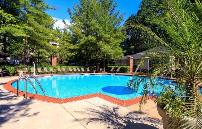 Pool area at Beacon Place Apartments, Gaithersburg, Maryland