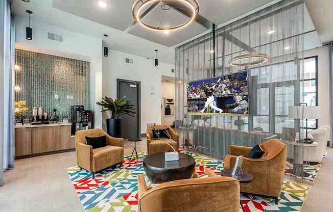 Modern resident clubhouse with coffee bar at The Citizen at Waterset in Apollo Beach, FL