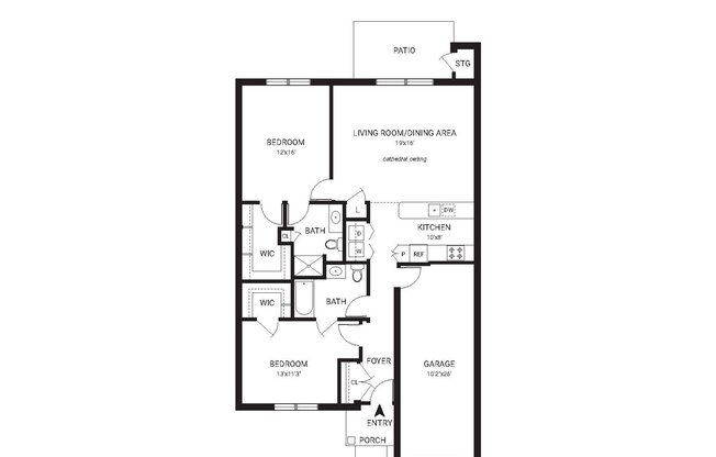 2 beds, 2 baths, 1,199 sqft, $4,098