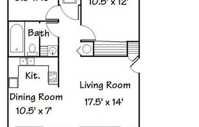 2 beds, 1 bath, 750 sqft, $1,375, Unit Bluff-7