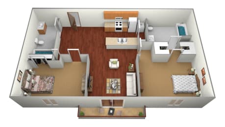 2 beds, 2 baths, 1,015 sqft, $1,105