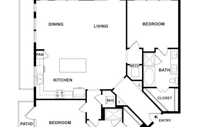 2 beds, 2 baths, 1,272 sqft, $2,275
