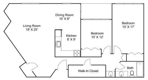 2 beds, 1 bath, 1,210 sqft, $1,730