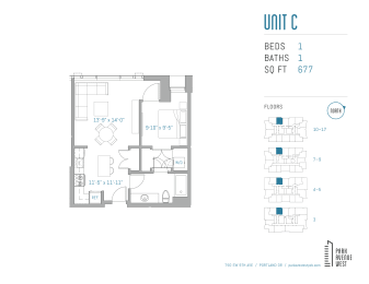 1 bed, 1 bath, 677 sqft, $1,647