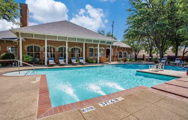 A pool with the word "MOUNTAIN" painted on the edge.