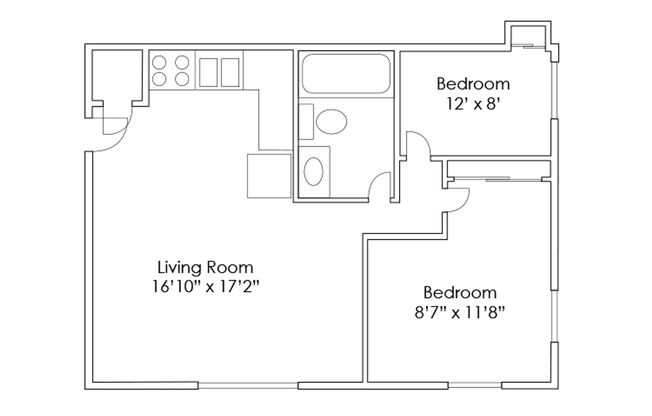 2 beds, 1 bath, 550 sqft, $825, Unit 10