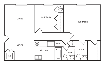 2 beds, 1.5 baths, 730 sqft, $1,066