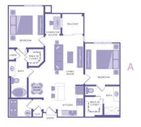 2 beds, 2 baths, 1,046 sqft, $1,236