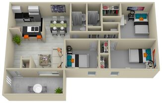3 beds, 2 baths, 1,172 sqft, $1,375, Unit 2320A