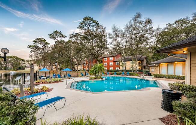 Poolside view at Northlake Apartments, Jacksonville FL